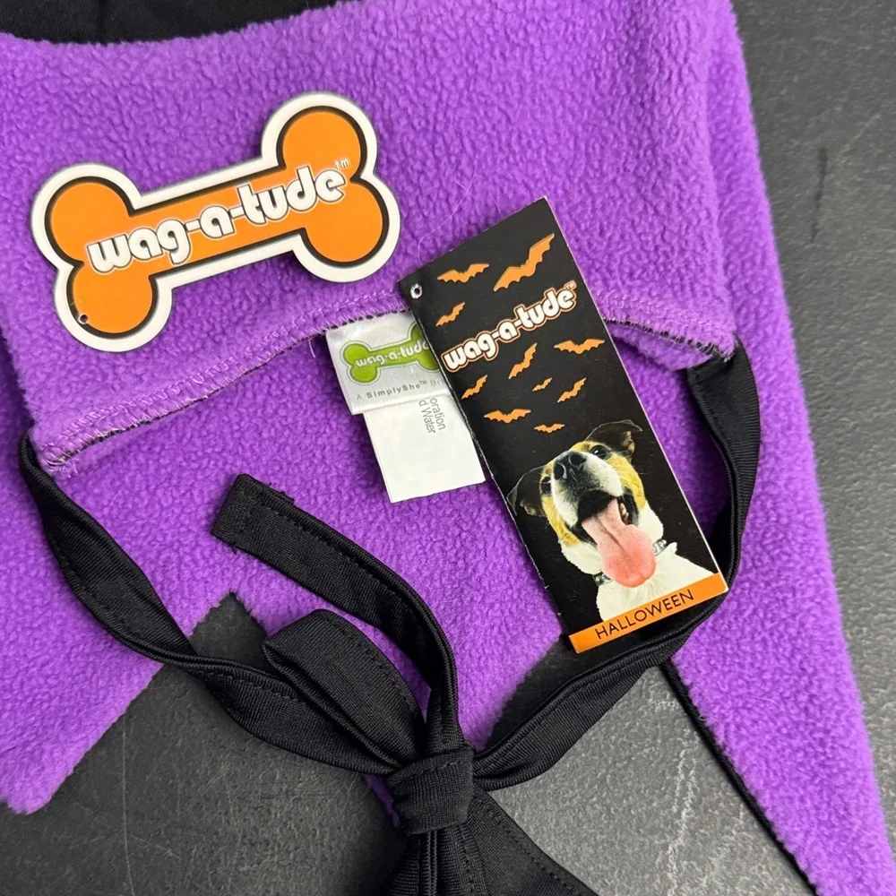 5/$25 Count Barkula Dog Cape - Black and Purple